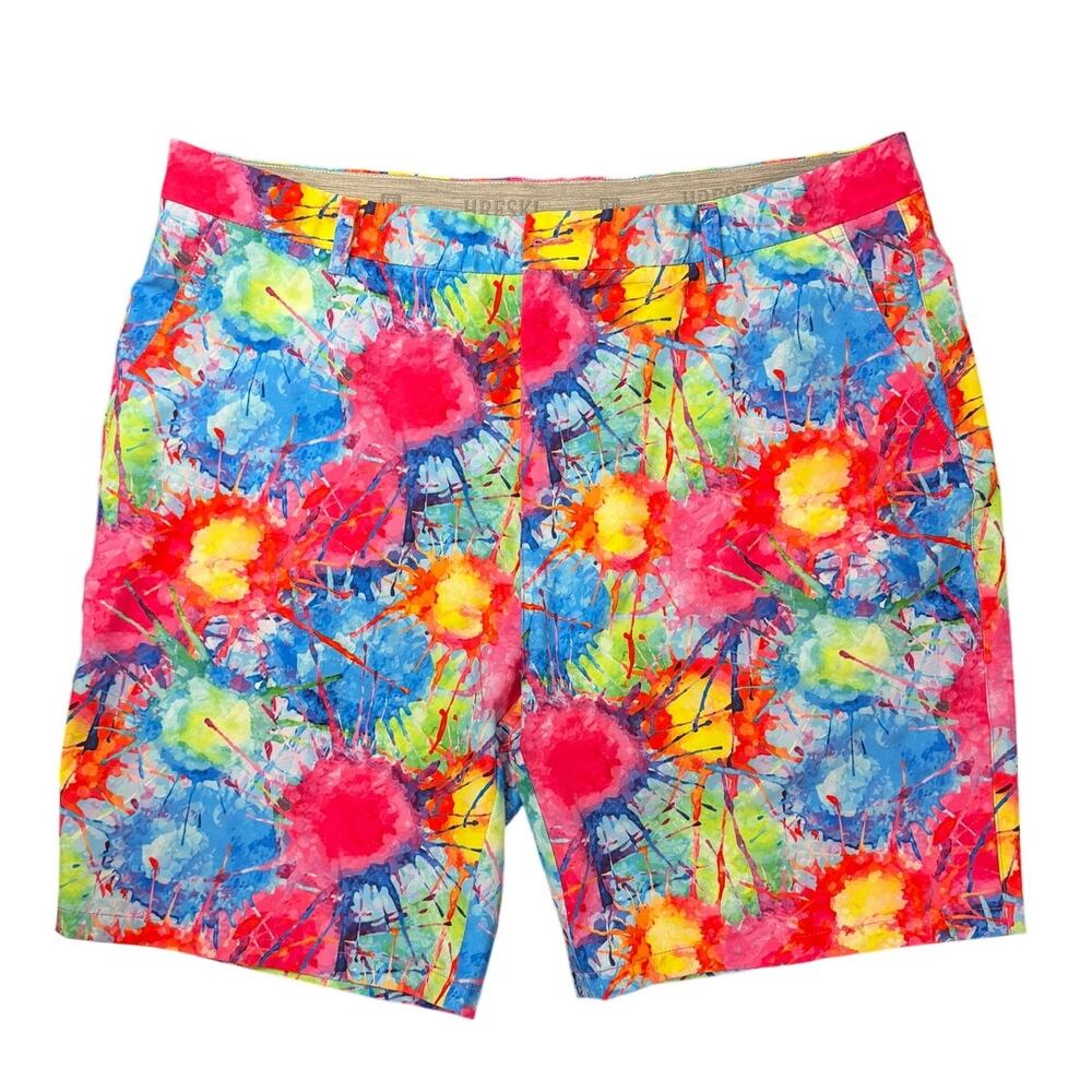 Hreski "Explosion of Colors" performance golf shorts size 42